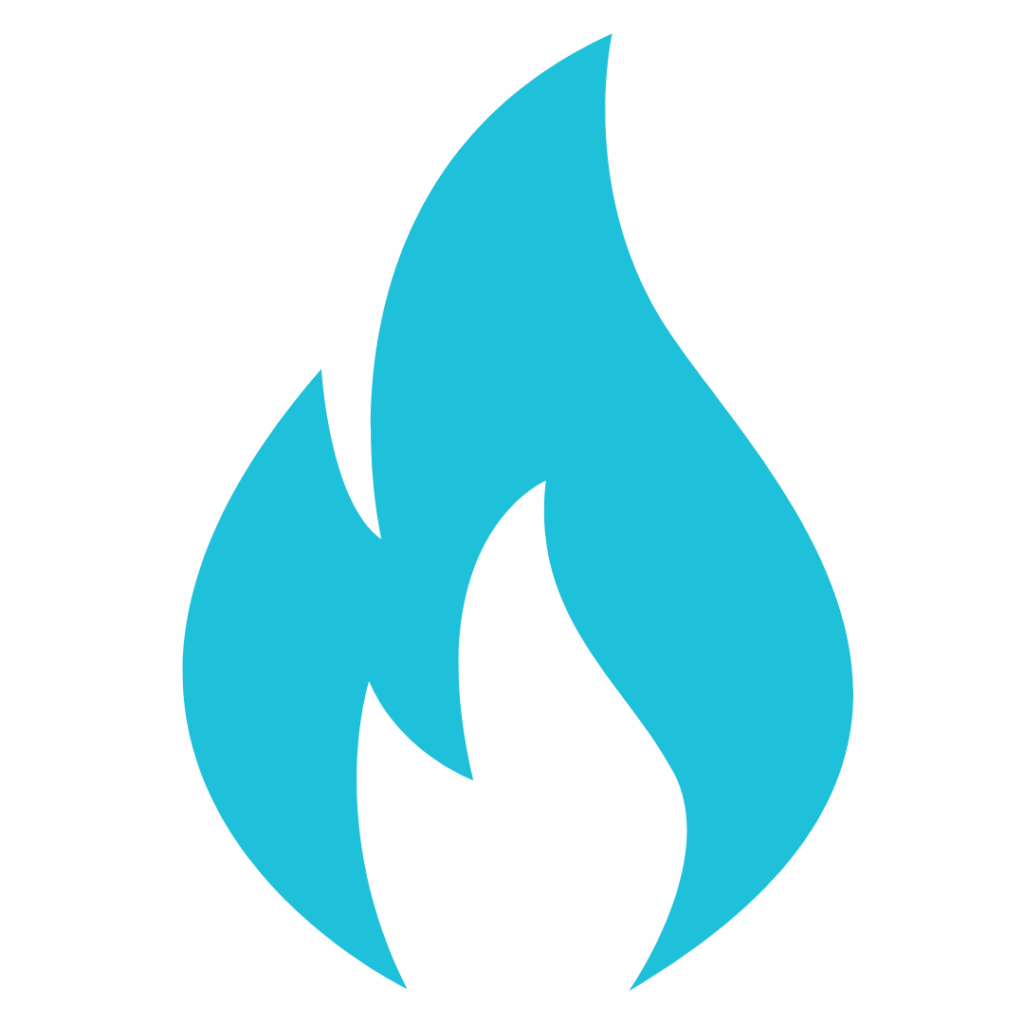 Fire Icon light blue